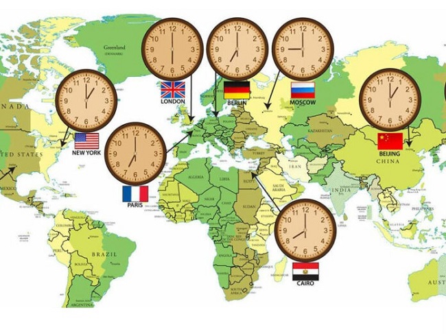 اختلاف ساعت ایران با کشورهای مختلف