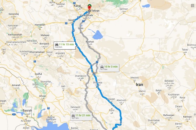 از تهران تا شیراز با قطار چند ساعت راه است