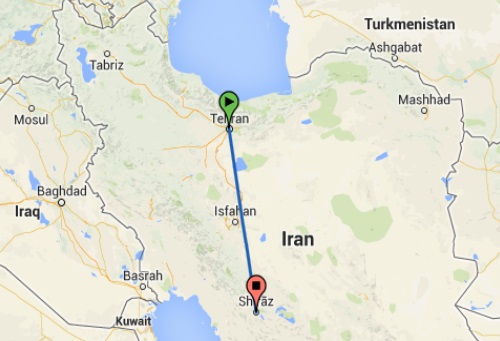 فاصله هوایی تهران با شهرهای ایران چقدر است؟